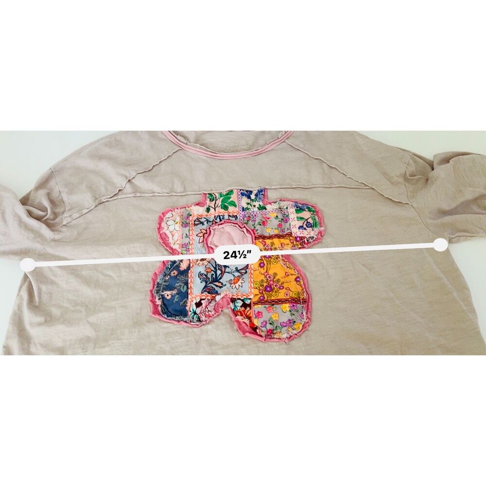 SHEIN boho/cottagecore oversized patchwork applique top. Size M. - Picture 5 of 6